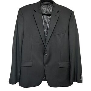Lauren Ralph Lauren Mens Solid Black Wool Blend Suit Jacket Blazer 44R Classic